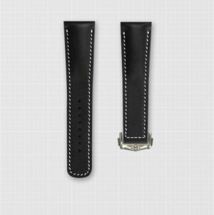 Black Leather Strap with Butterfly Clasp