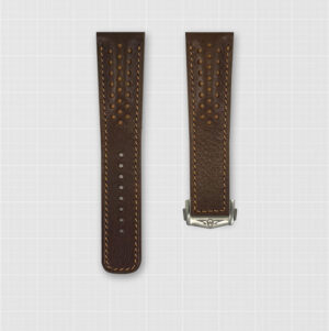 Brown Leather Rally Strap with Butterfly Clasp