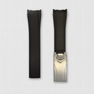Black Integrated Rubber Strap with Deployment